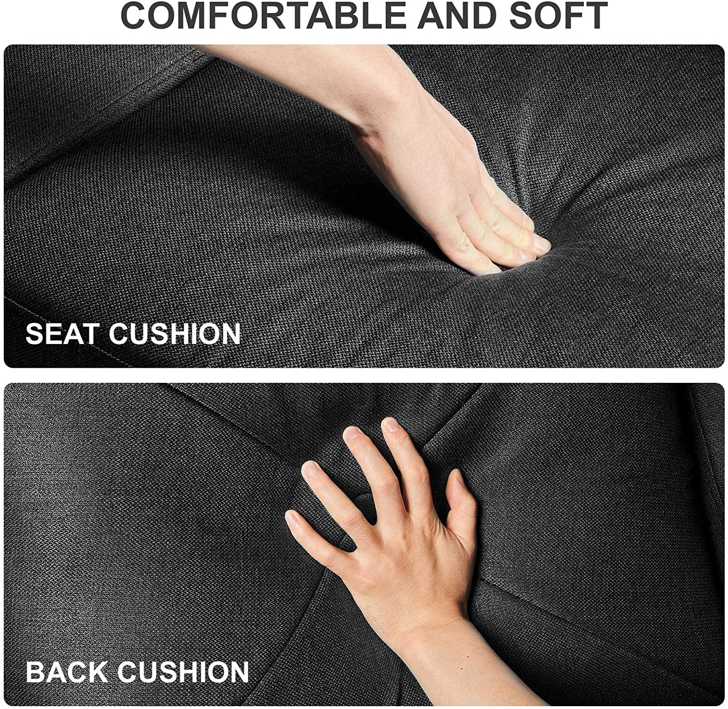 Convertible Sectional L Shaped Sofa with Chaise - Dark Grey